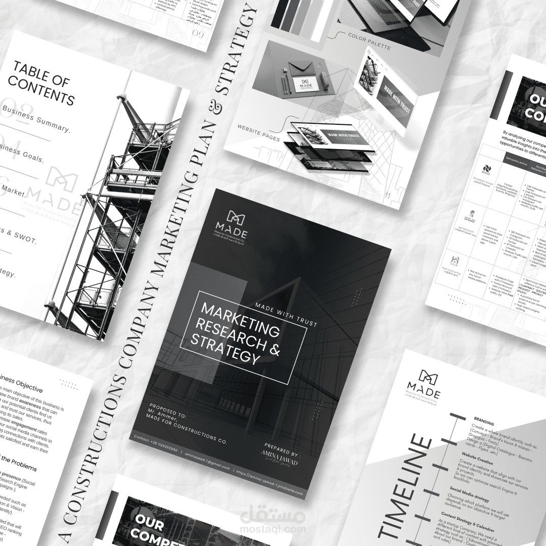 خطة تسويقية لشركة مقاولات وانشاءات - Marketing Research