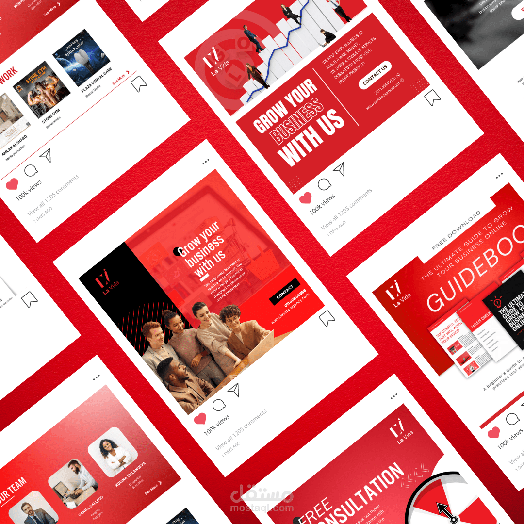 تصميمات ومحتوى سوشيال ميديا لوكالة تسويق الكتروني - Social Media Content & Designs