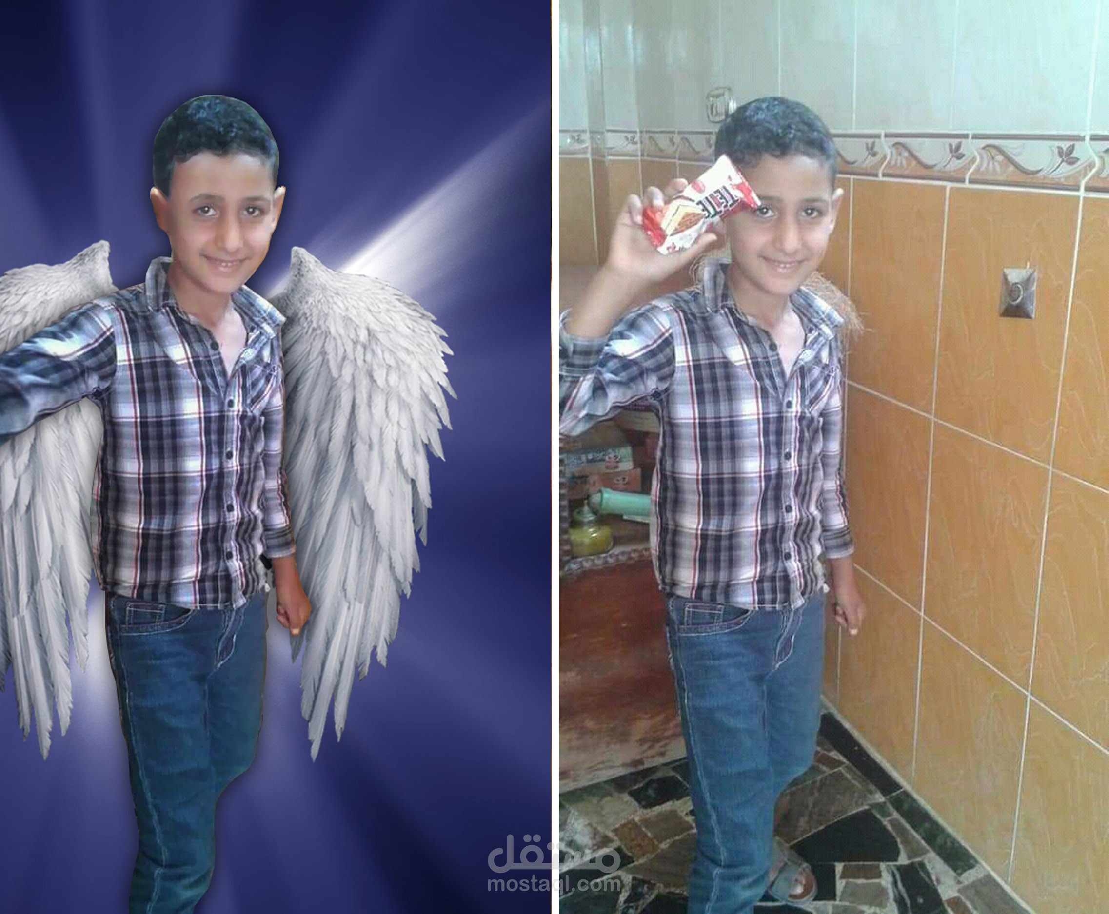 طلب من احد الاصدقاء تعديل صوره ابنه المتوفى للعرض على صفحته الشخصيه