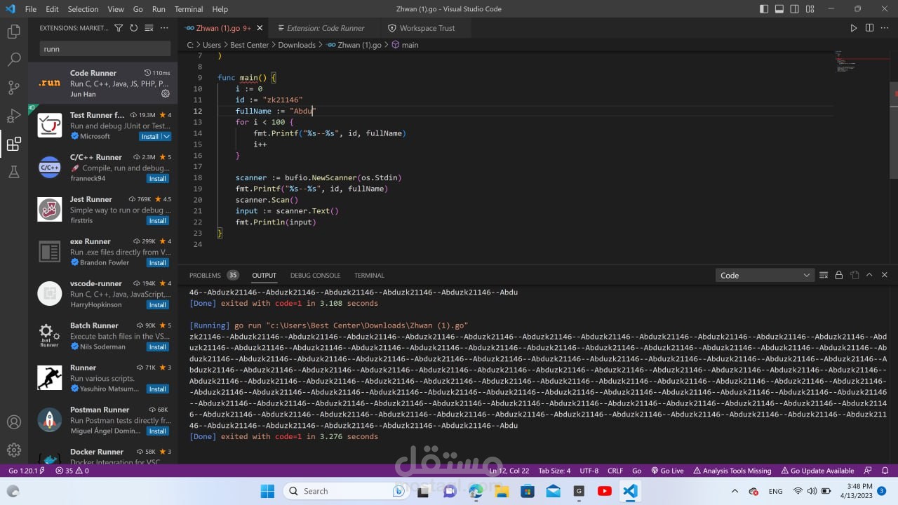 Making scanner with go lang