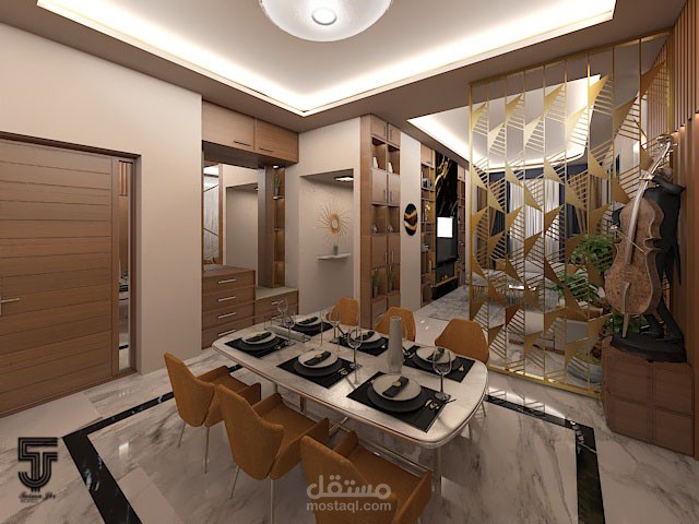 تصميم ديكور لمدخل شقة في دمشق