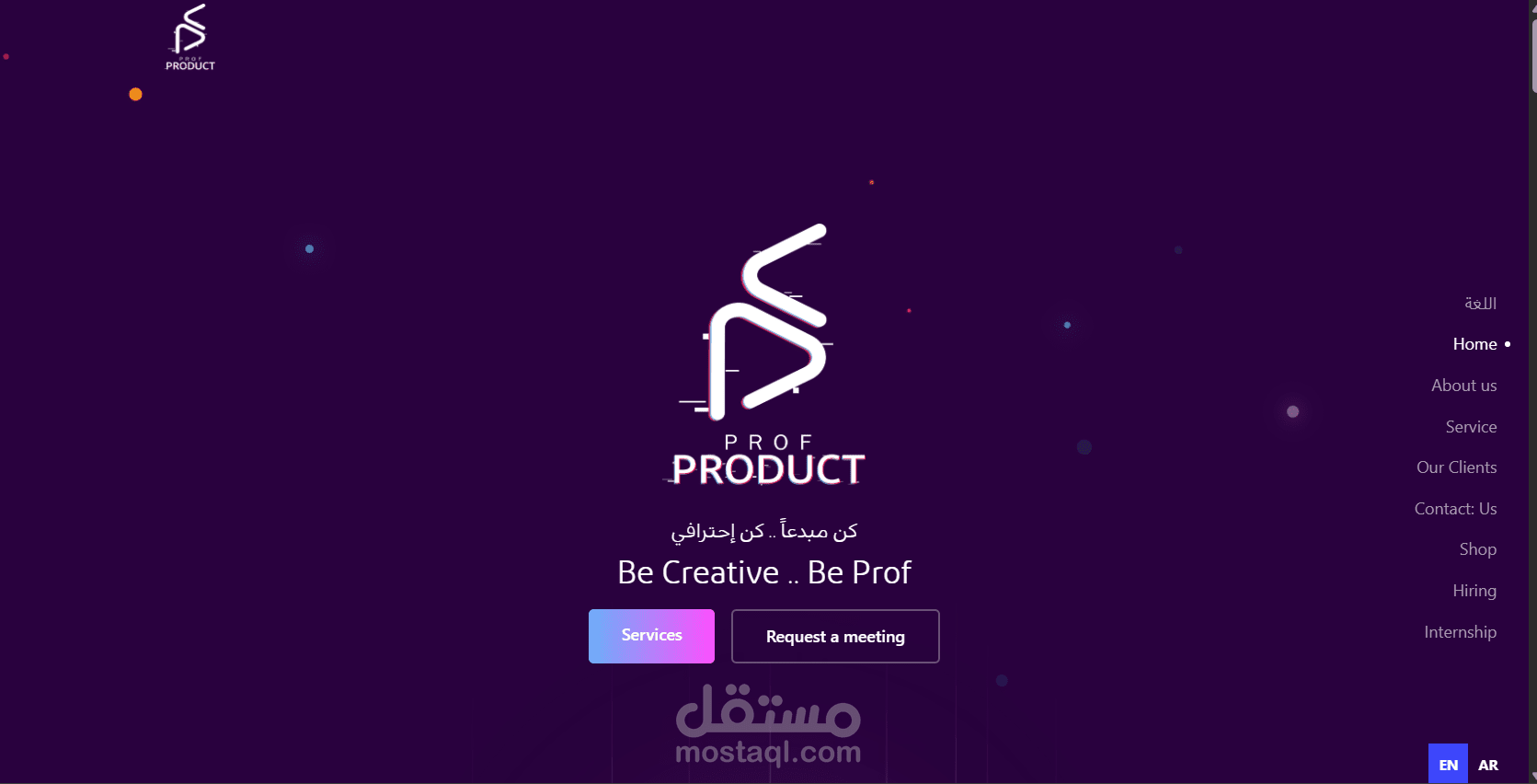 موقع احترافي ل شركة بروف برودكت واحدة من اكبر شركات الإنتاج الإعلامي في المملكة العربية السعودية