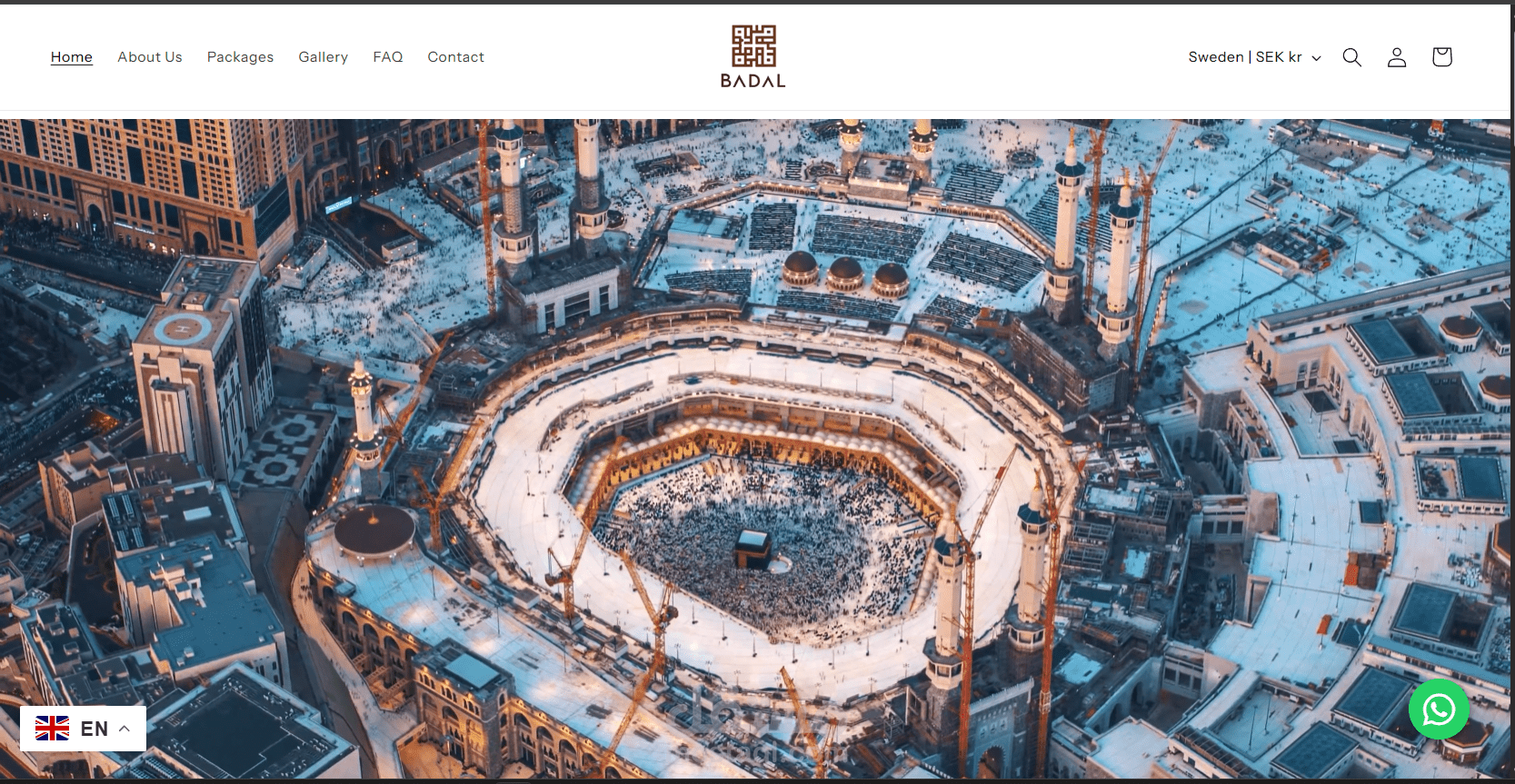 موقع تعريفي ومتجر لمؤسسة بدل المتخصصة لعمرة البدل مترجم ب 4 لغات