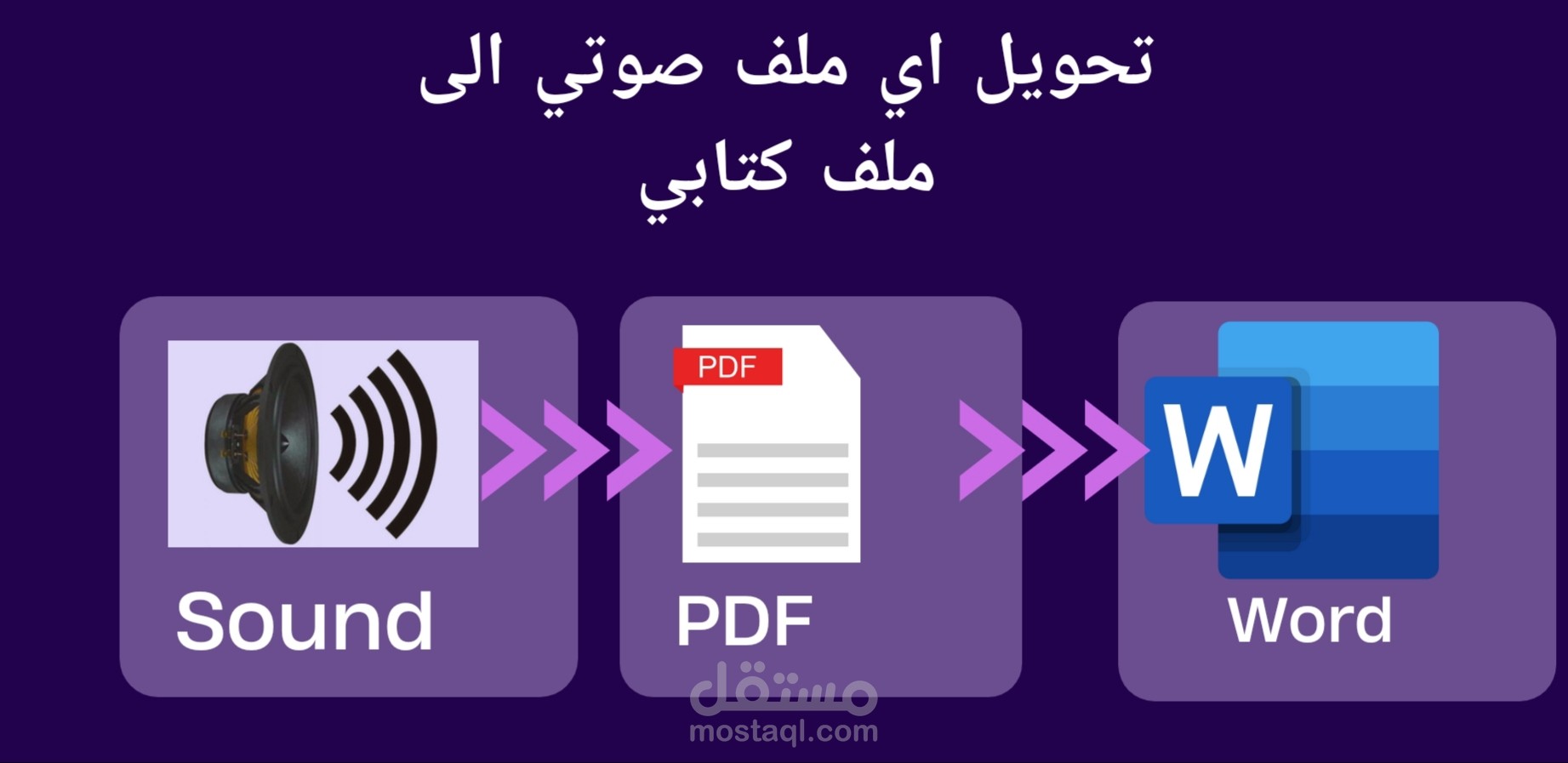 تفريغ الملف الصوتي او الفيديو الى ملف وورد او pdf