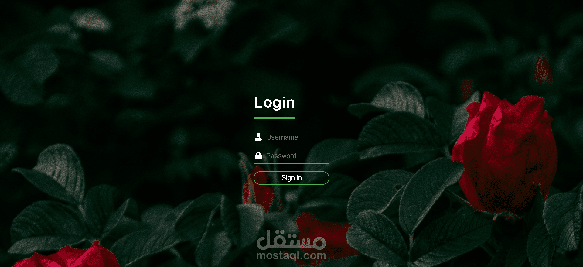 login page