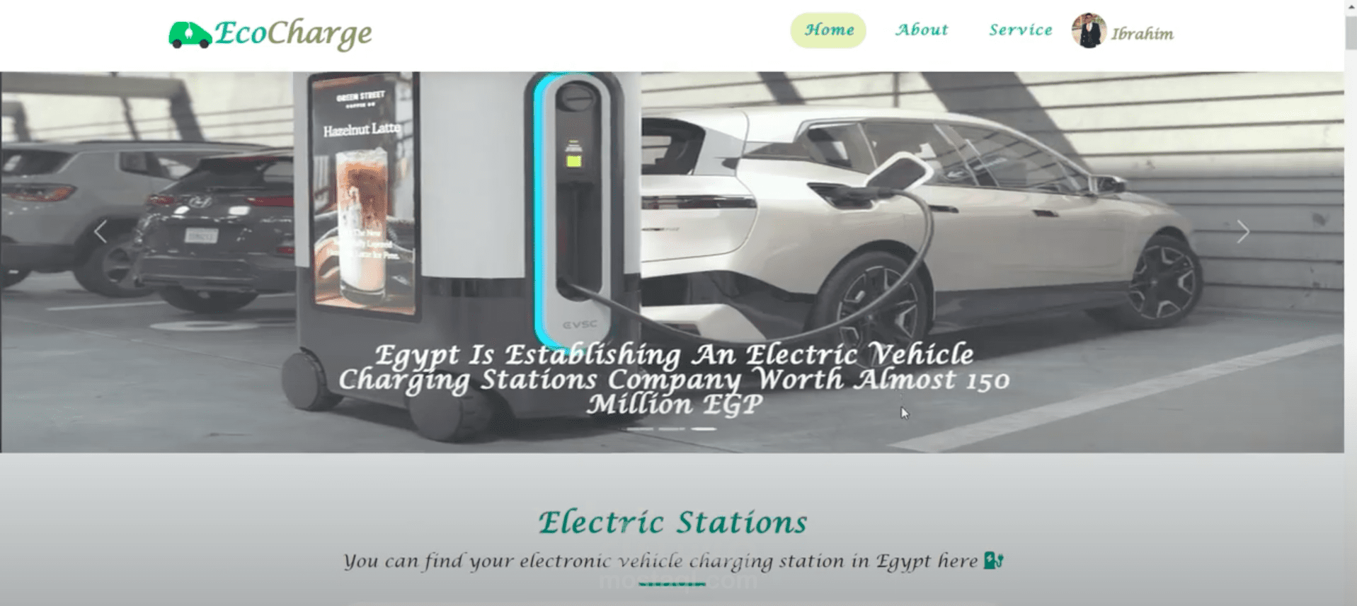 . Website Electric vehicle charging stations in Egypt