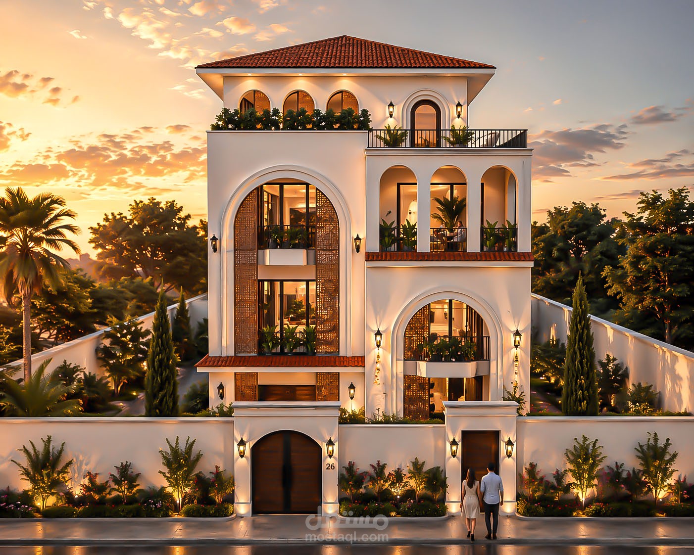 Modern Neo-Classic Villa Elevation Design
