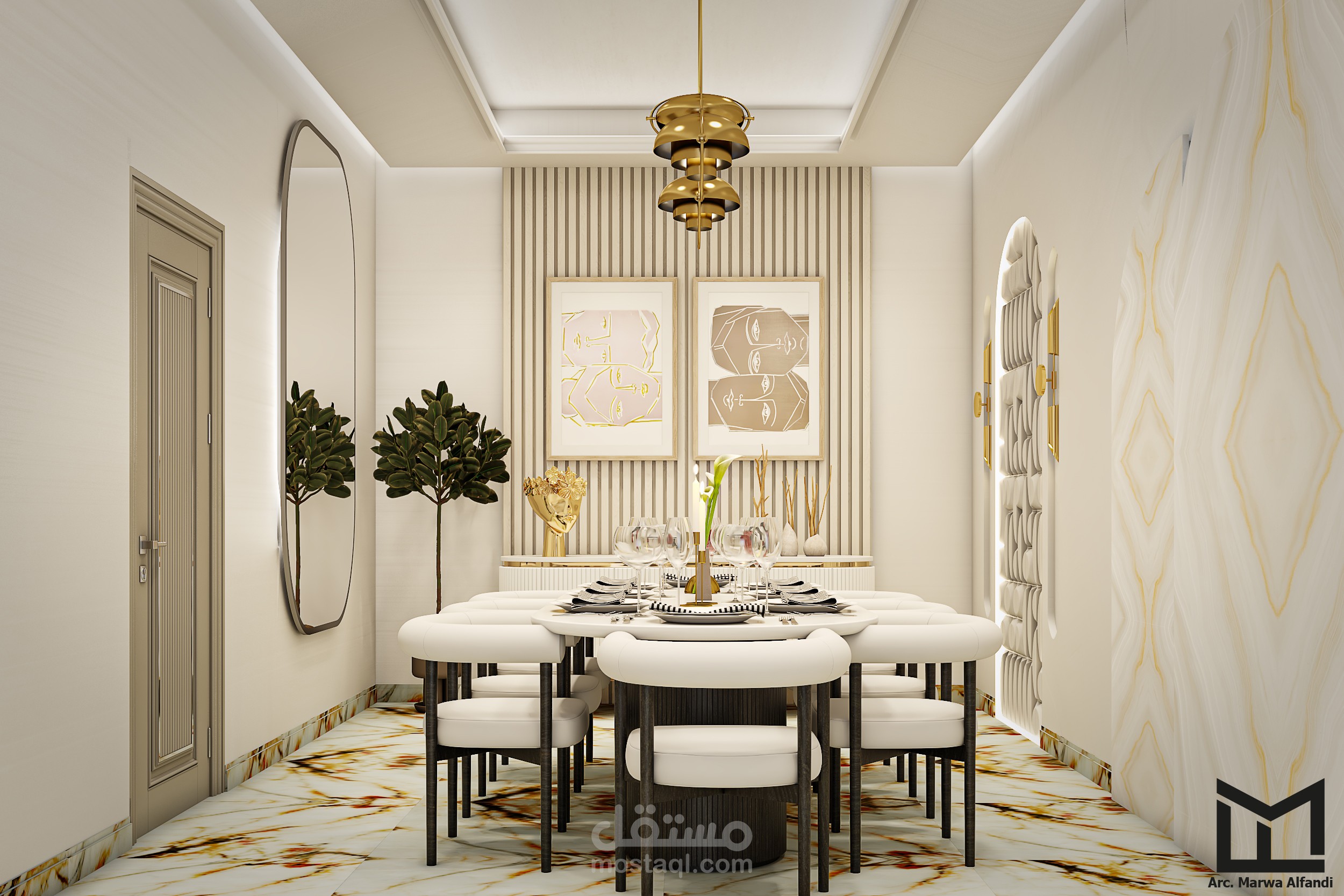 تصميم غرفة طعام فاخرة