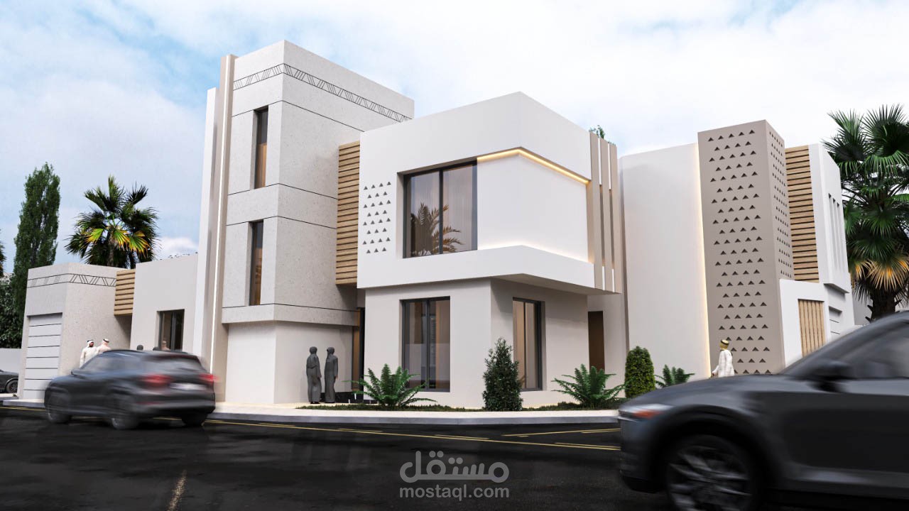 تصميم فيلا سكنية كود وادي حنيفة