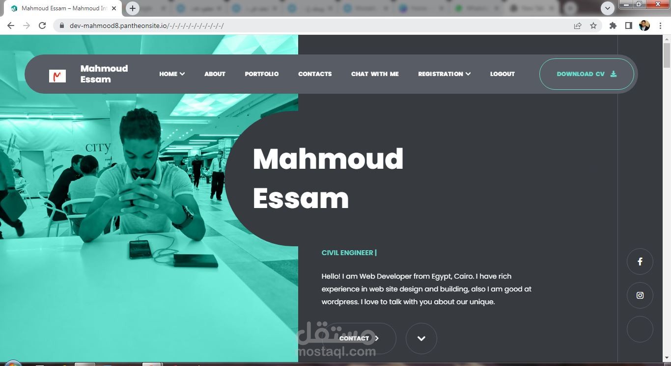 تصميم موقع الكترونى شخصى لعميل
