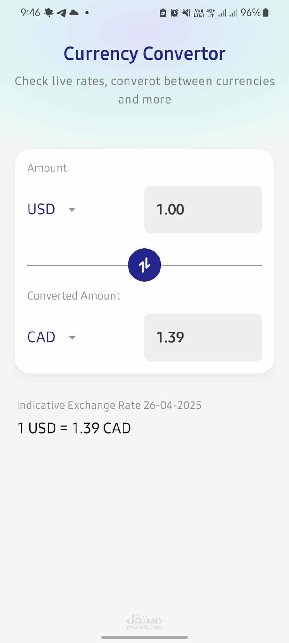 MoneyConvertor — تطبيق محول عملات (مشروع منجز لعميل) | Android (Kotlin + Jetpack Compose)