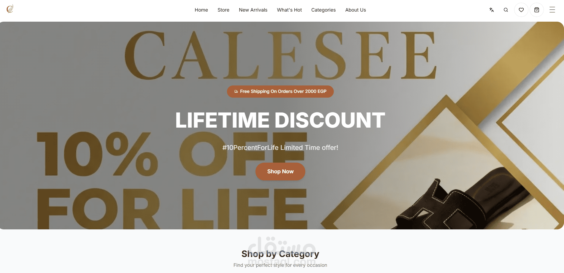 متجر متكامل لبيع الاحذية | Calesee باستخدام Nextjs