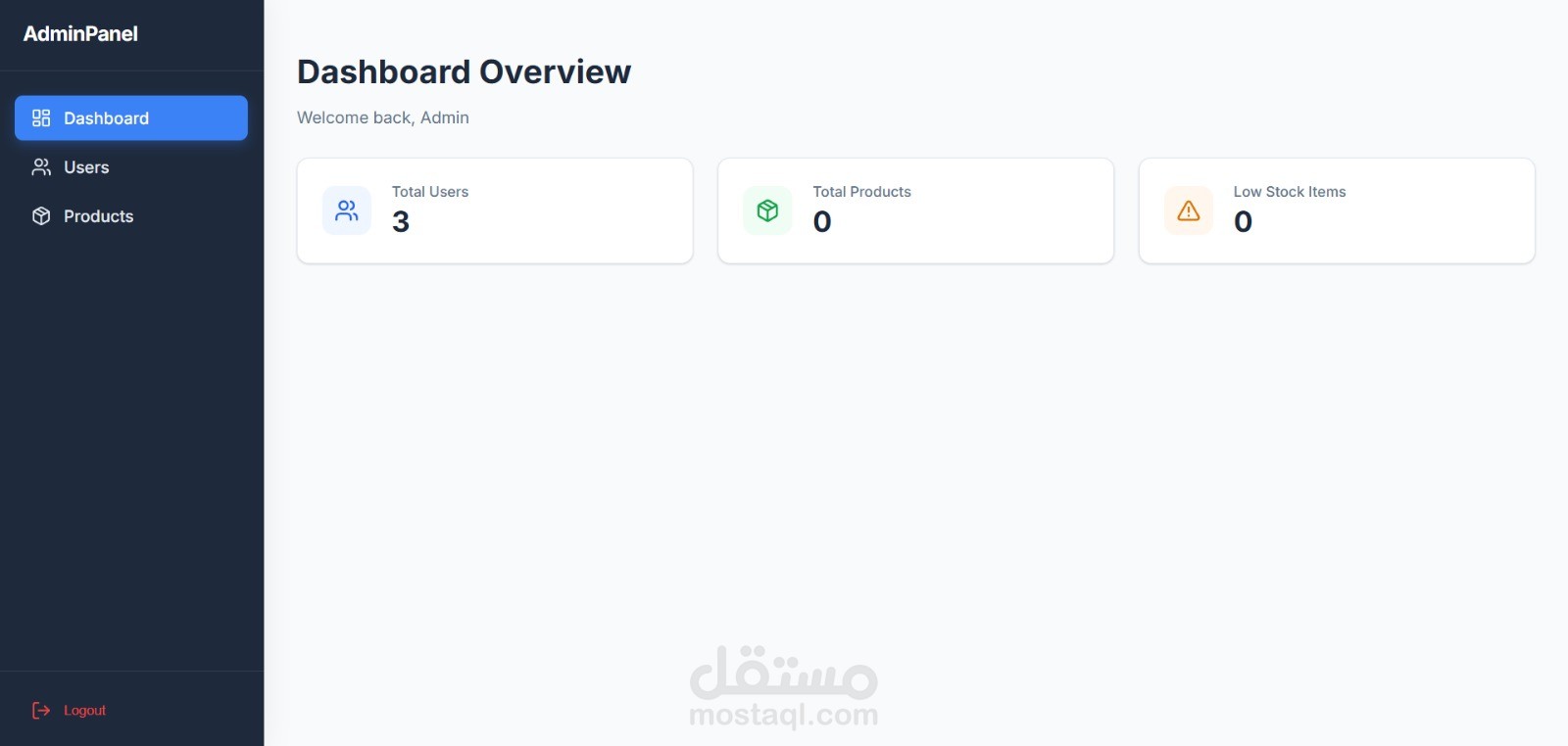 لوحة تحكم إدارية متكاملة | Full Stack