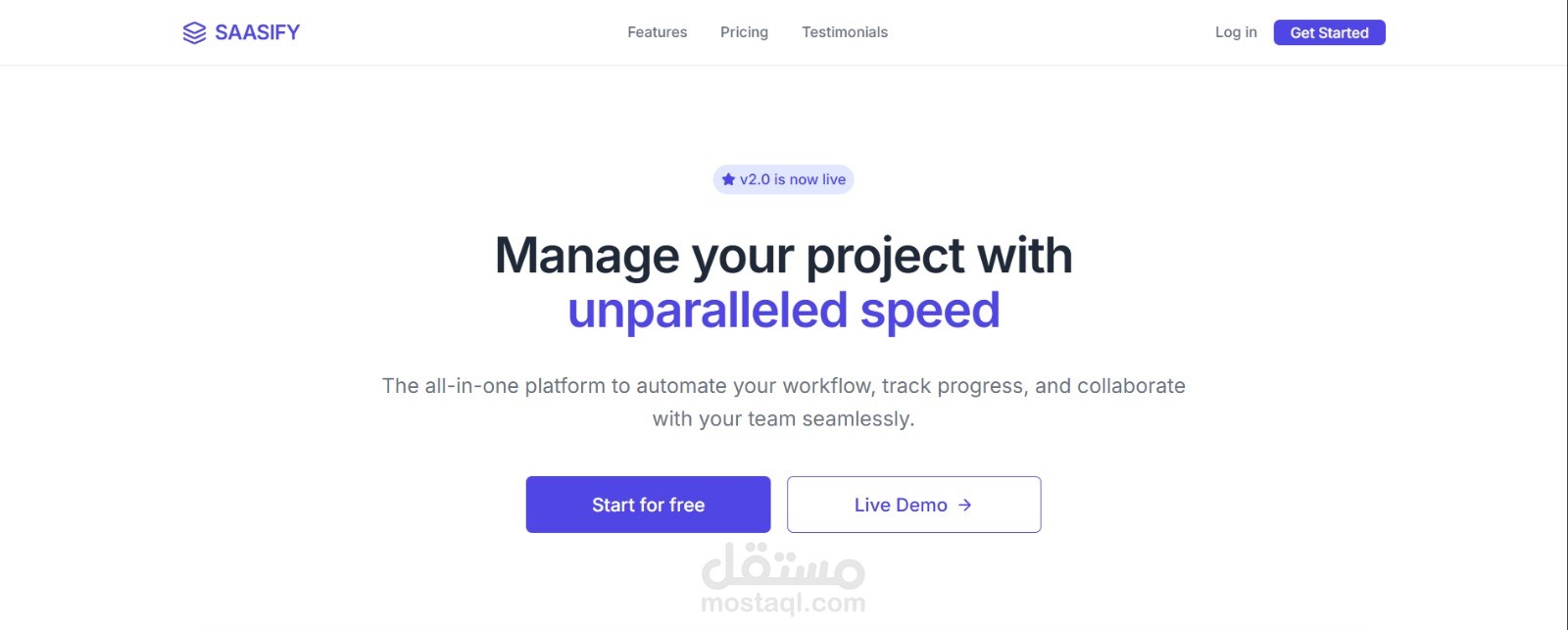 تصميم SaaS Landing Page عالية التحويل – React & TypeScript