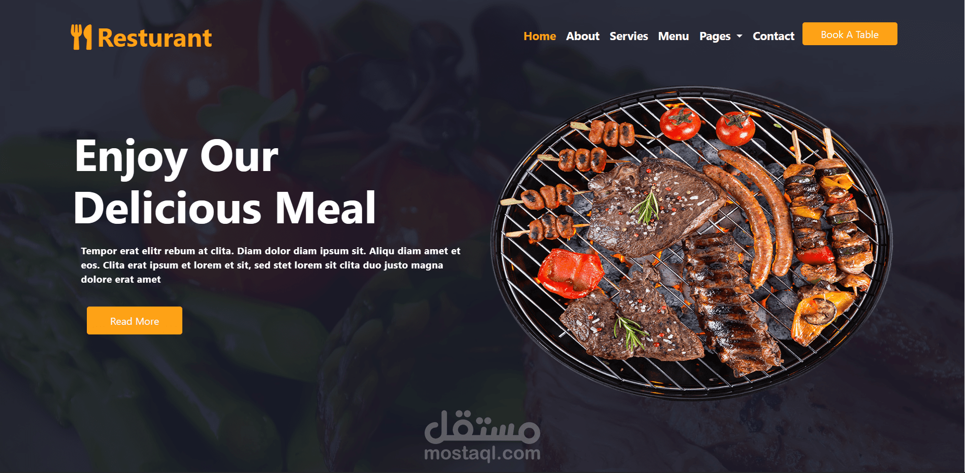 Resturant  برمجة موقع ويب