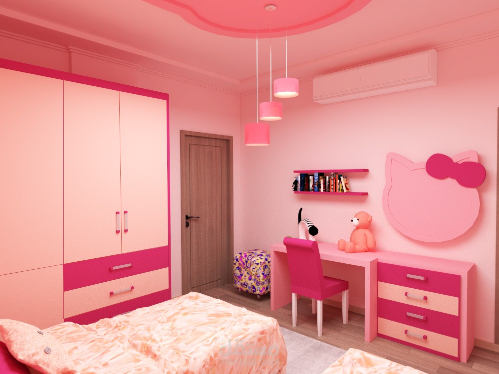 تصميم داخلي لغرفة نوم بنات