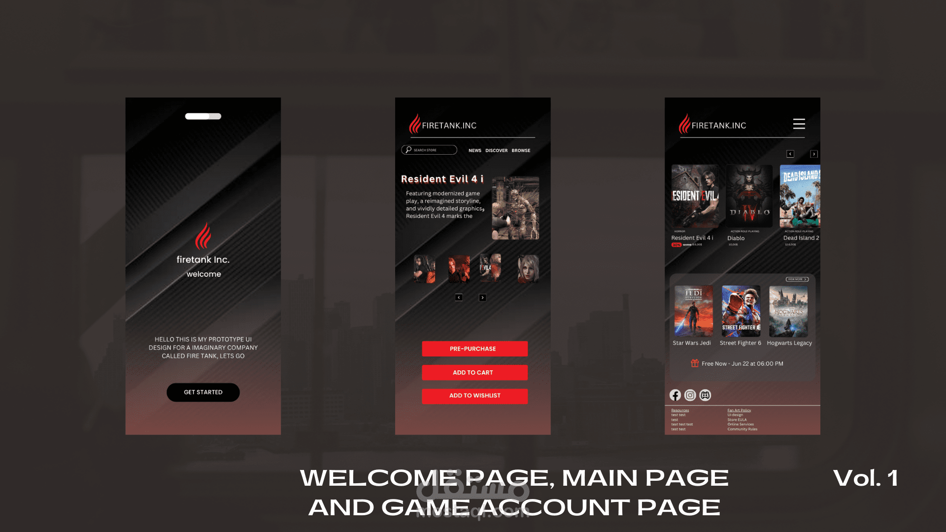 تصميم لبرنامج firetank علي الموبايل - UI DESIGN