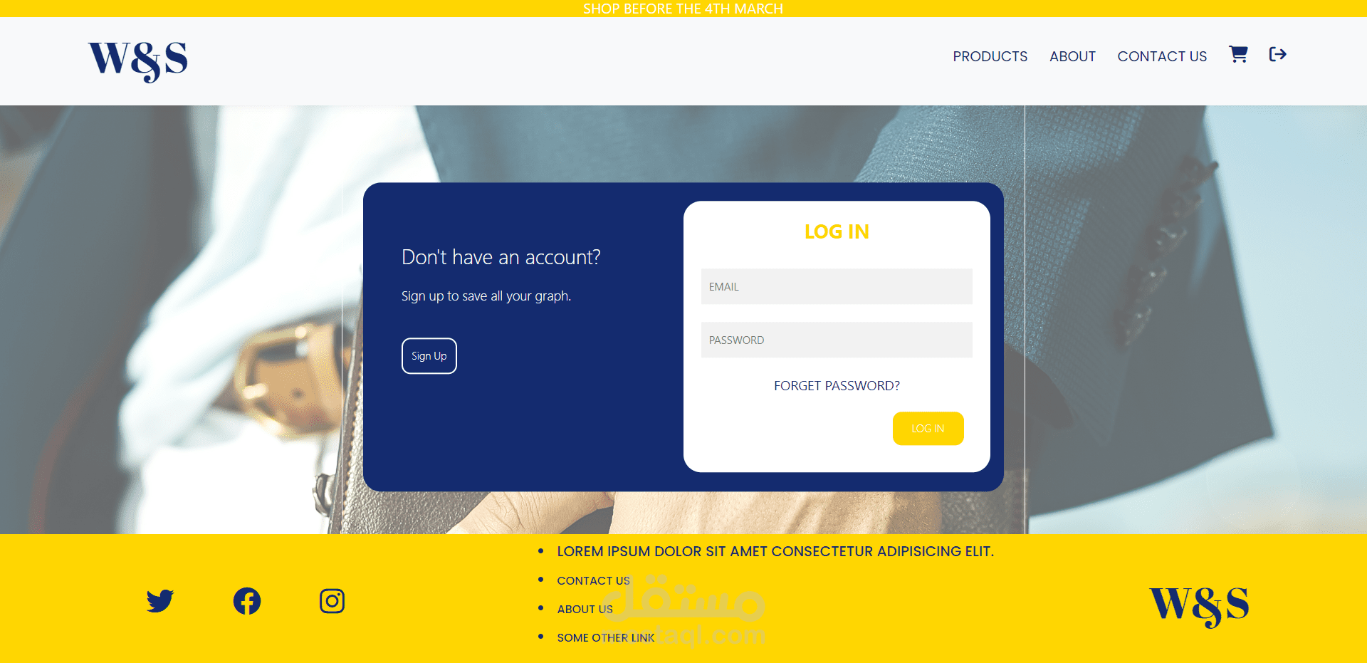 "W&S" is a Watches & glasses responsive E-commerce website .