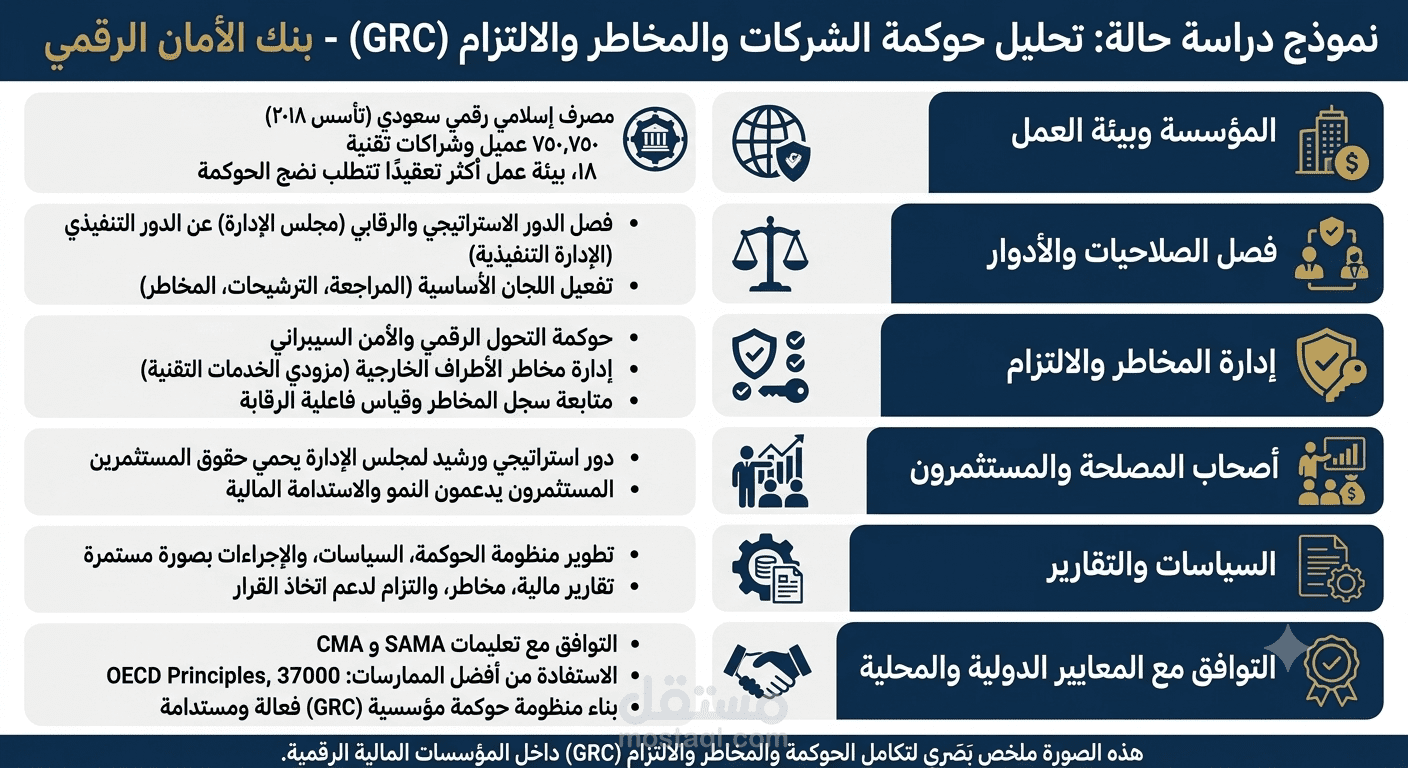 نموذج دراسة حالة تحليل حوكمة الشركات والمخاطر والالتزامات