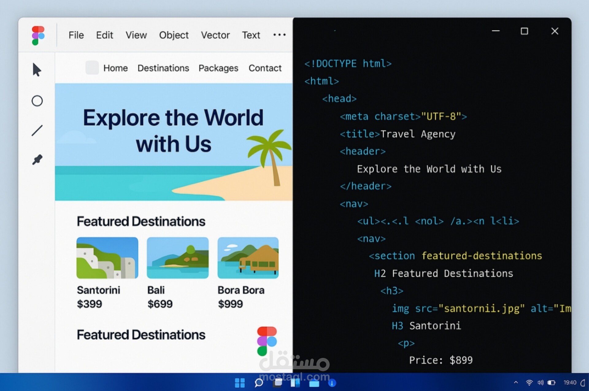 تحويل تصميم Figma إلى صفحة ويب باستخدام HTML وCSS