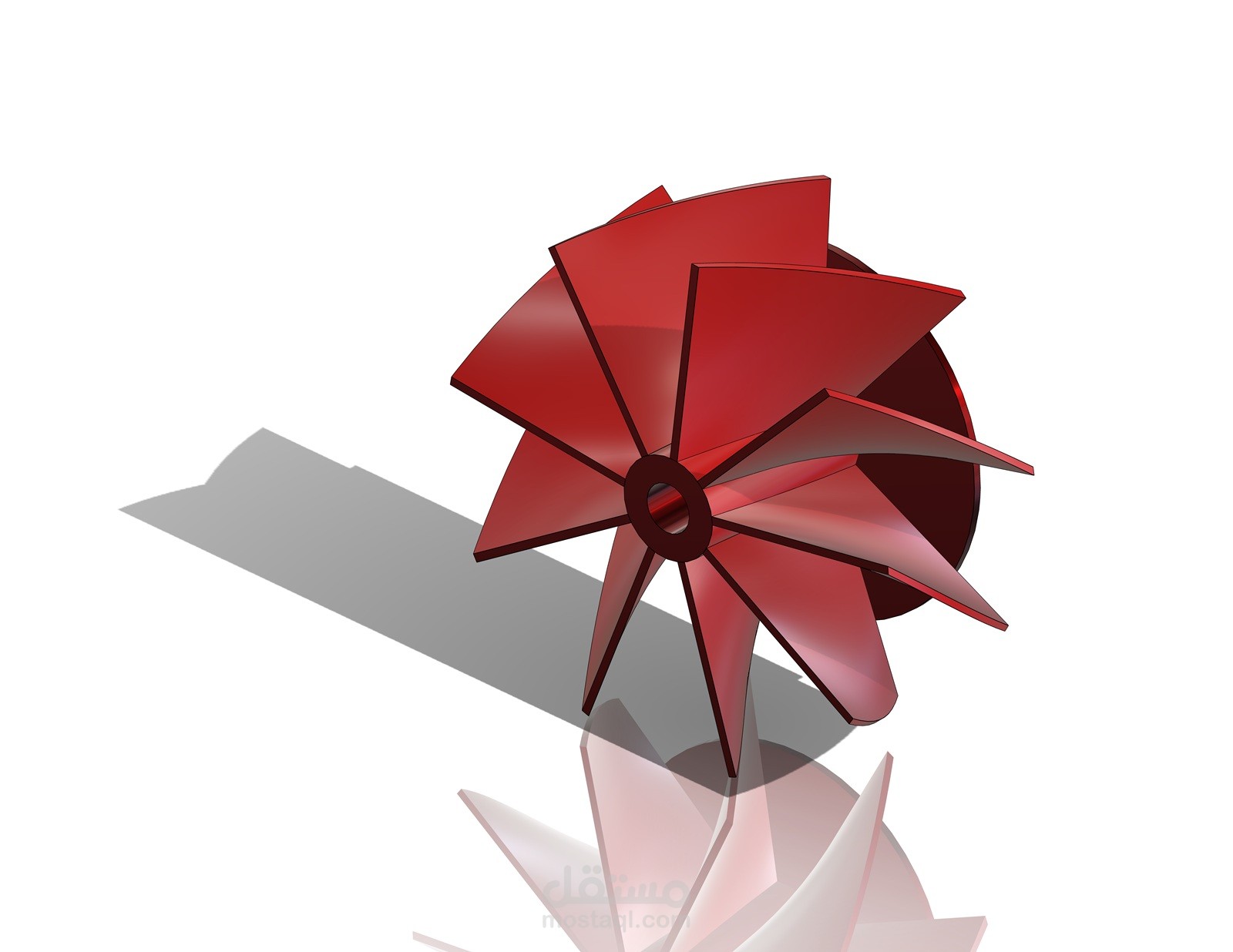 تصميم مروحة توربينية عالية الانسيابية (Radial Flow Impeller)