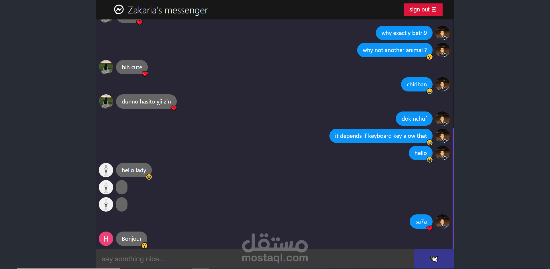 messenger like chat application