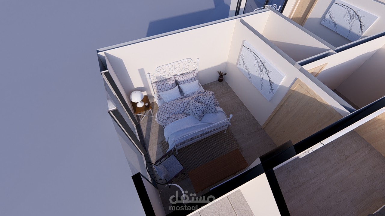 تصميم شقة ثلاثي الابعاد