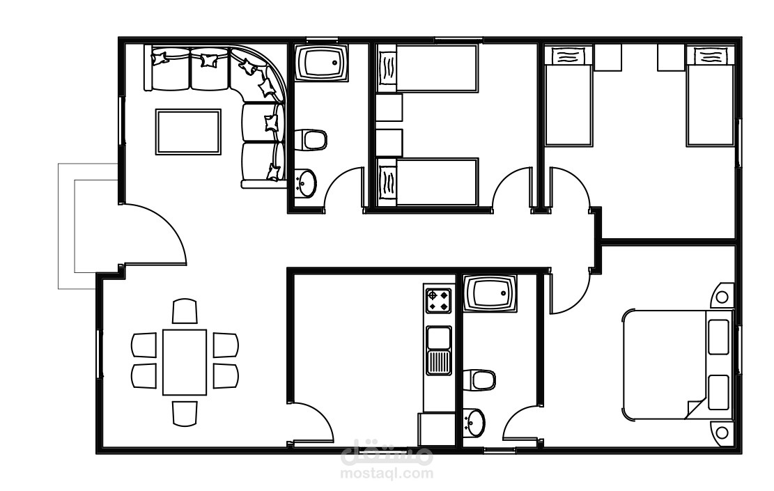 رسم المخططات و المساقط المعماريه على برنامج الاوتوكاد