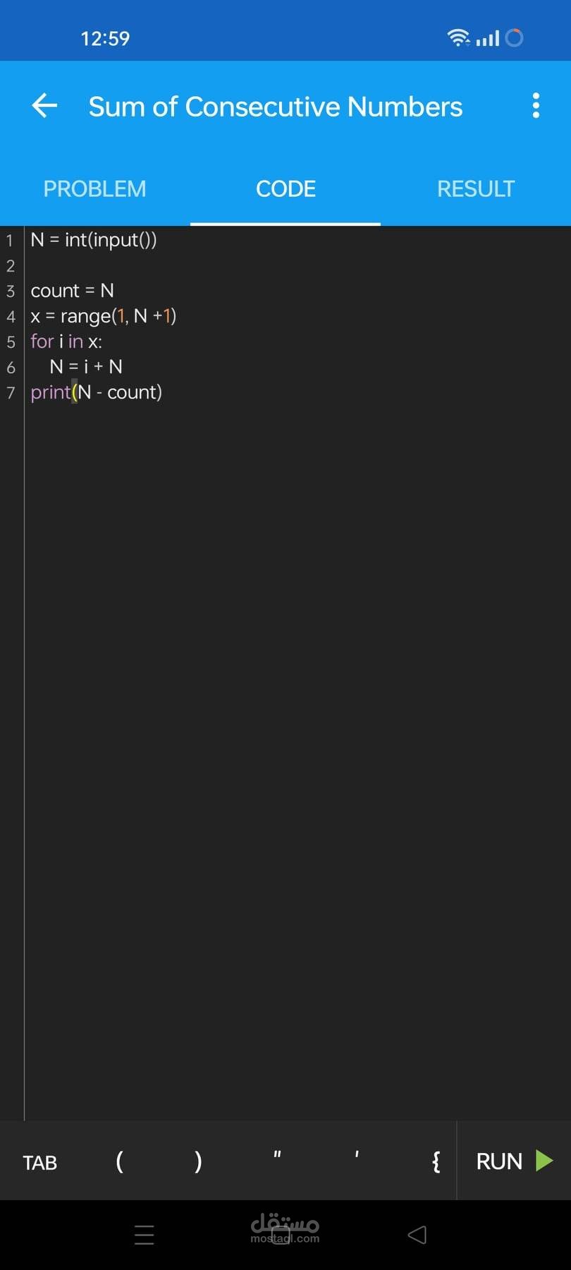 sum of consecutive numbers