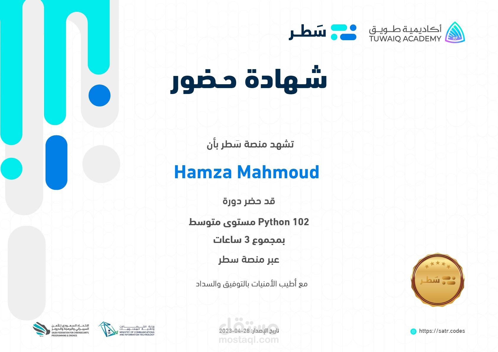 python 102 course satr