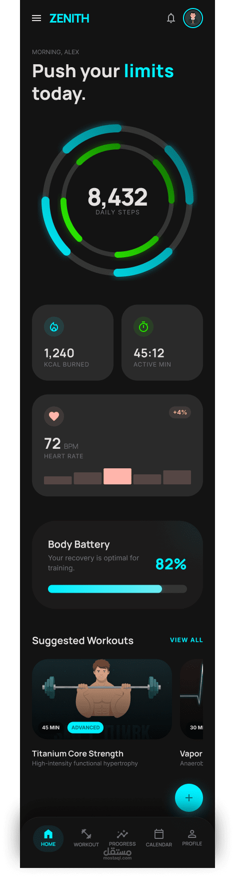 UI UX design to fitnes app