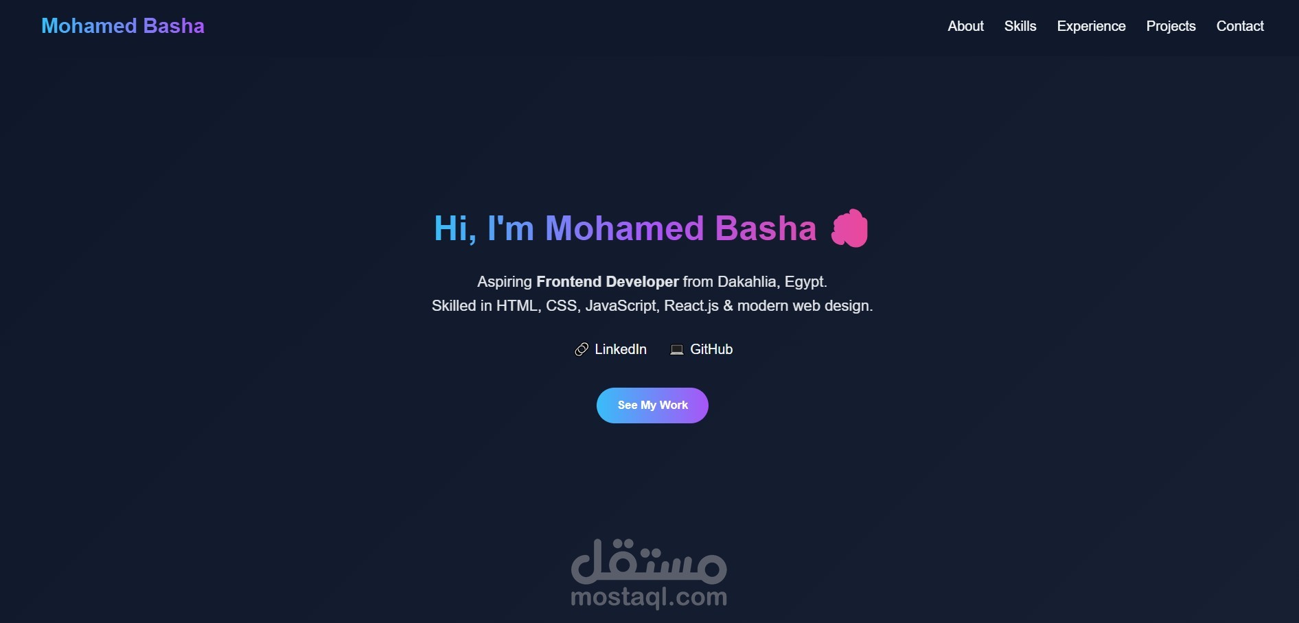 موقع بورتفوليو شخصي