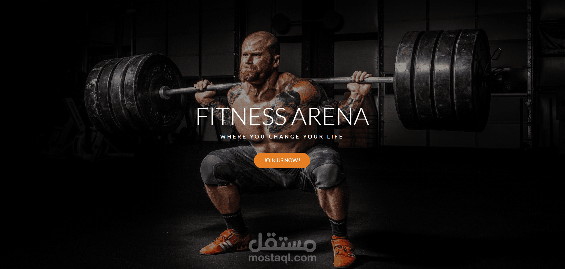 صفحة هبوط لموقع fitnessArena