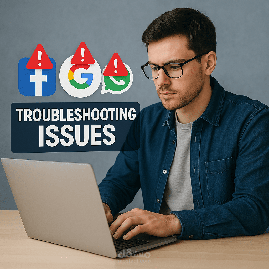 حل مشاكل التطبيقات والحسابات علي السوشيال ميديا وغيرها