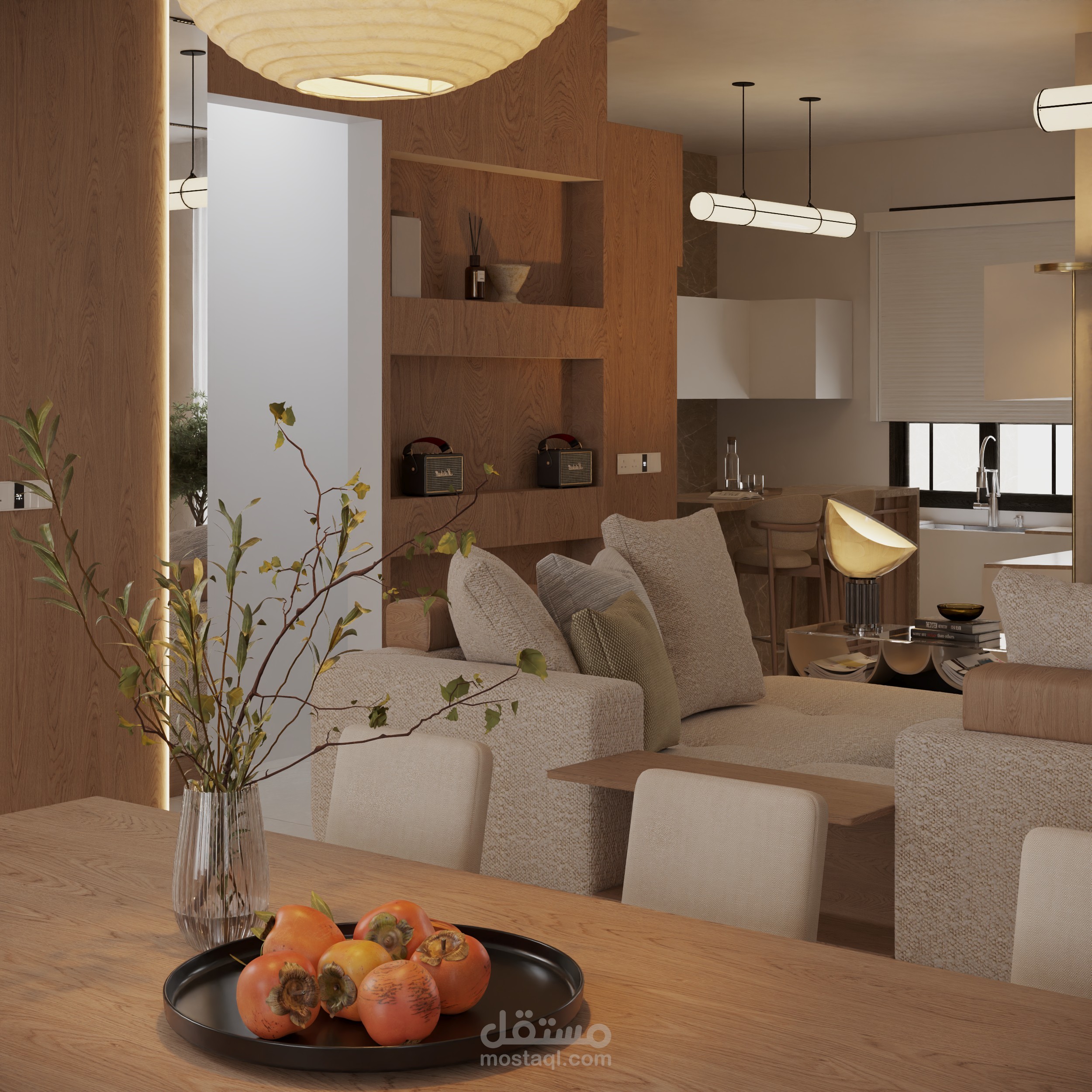 تصميم غرفة معيشة موديرن متكاملة .