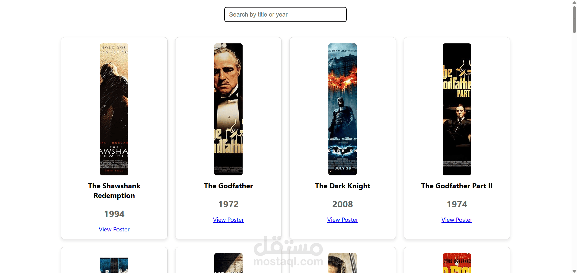 منصة استعراض وتصفح الأفلام العالمية باستخدام React و API