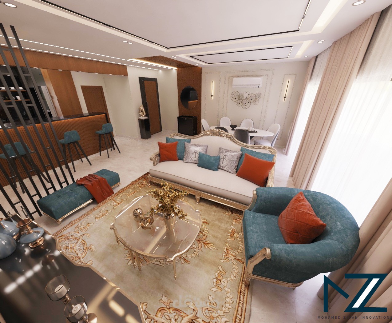 تصميم داخلي ريسيبشن بكاونتر