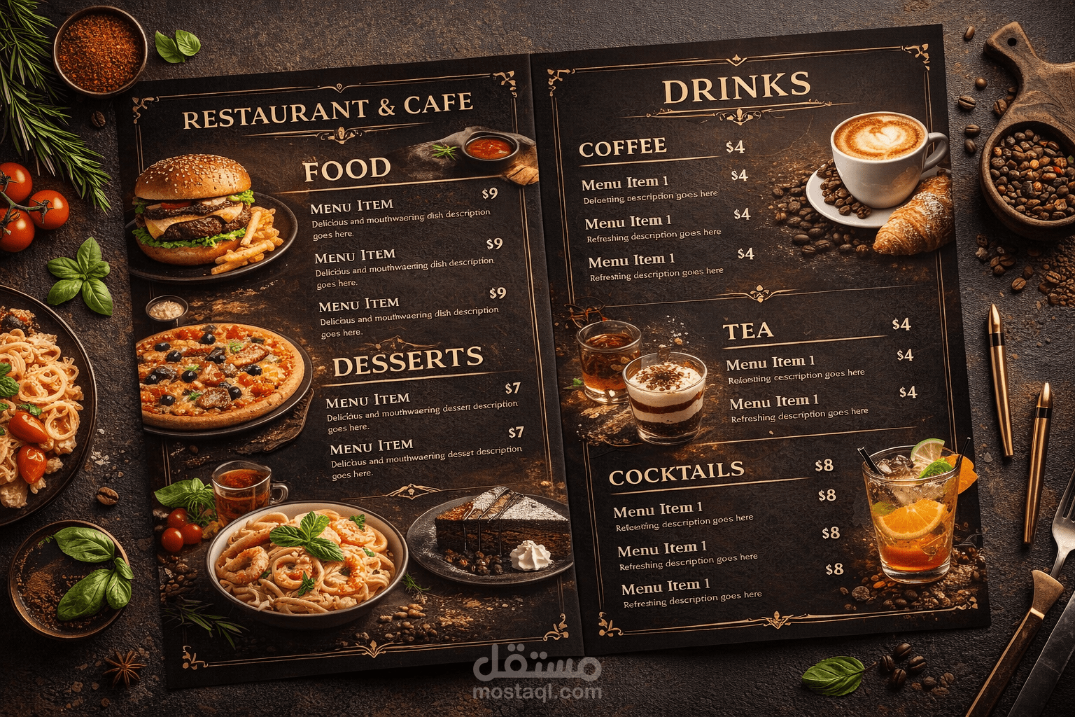 تصميم لوجوهات و منيوهات