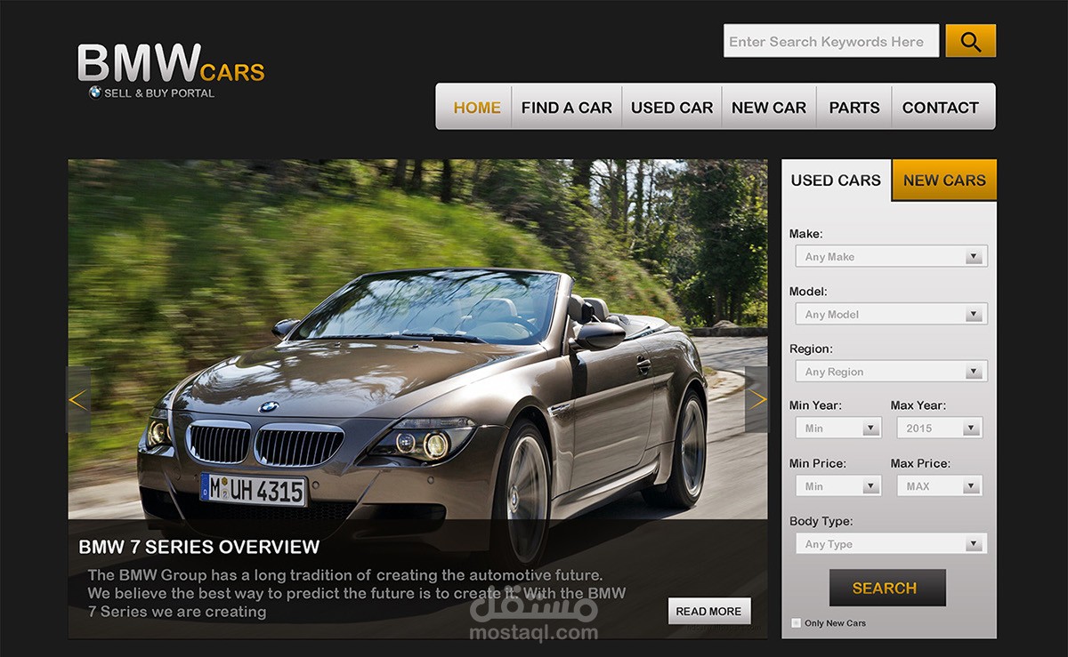 Design ًWebsite cars in Photoshop
