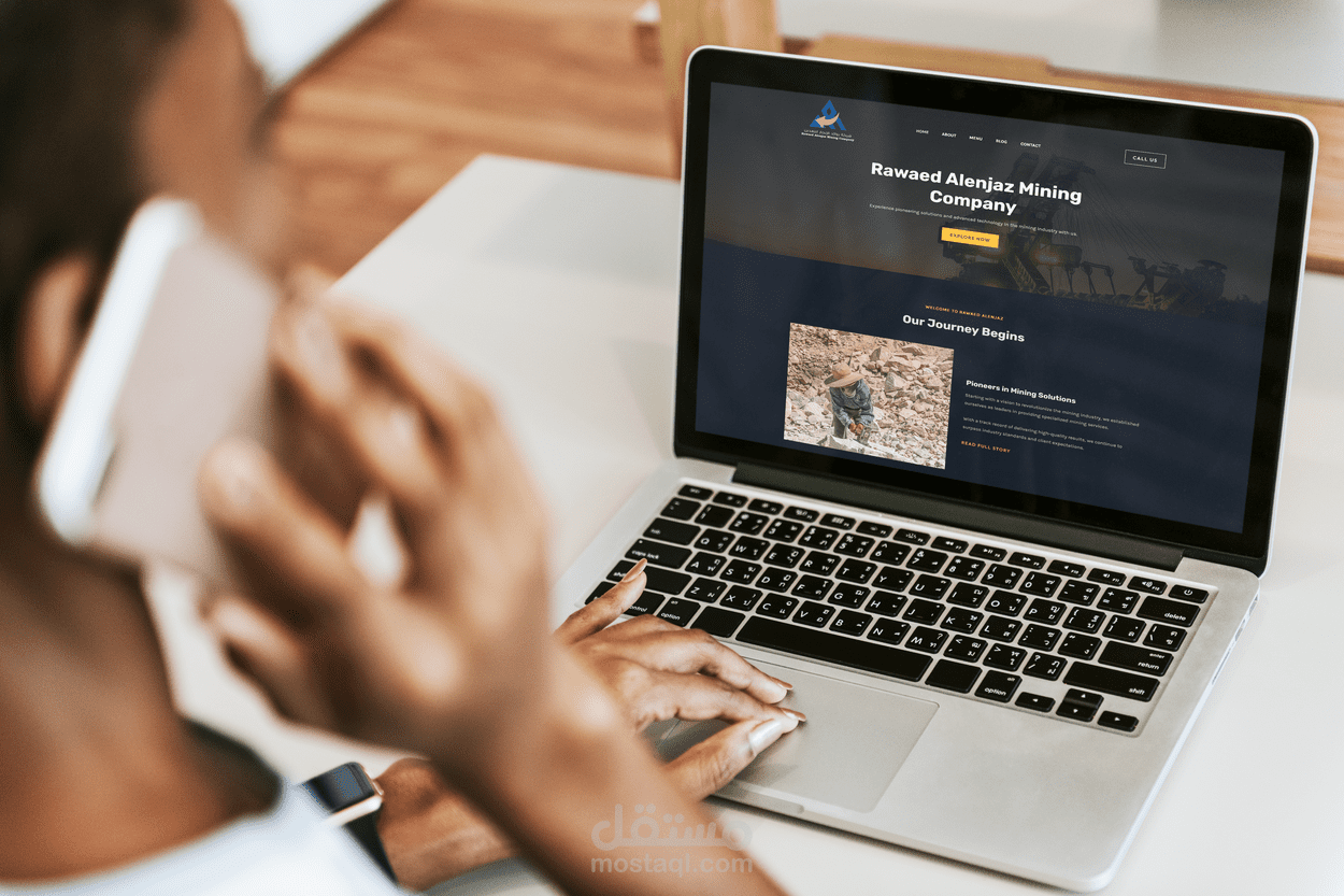 تصميم موقع ووردبريس لشركة روائد الإنجاز للتعدين