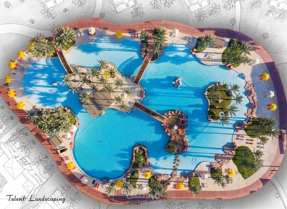 تصميم وتنفيذ اللاندسكيب للفيلات والمنتجعات السياحيه