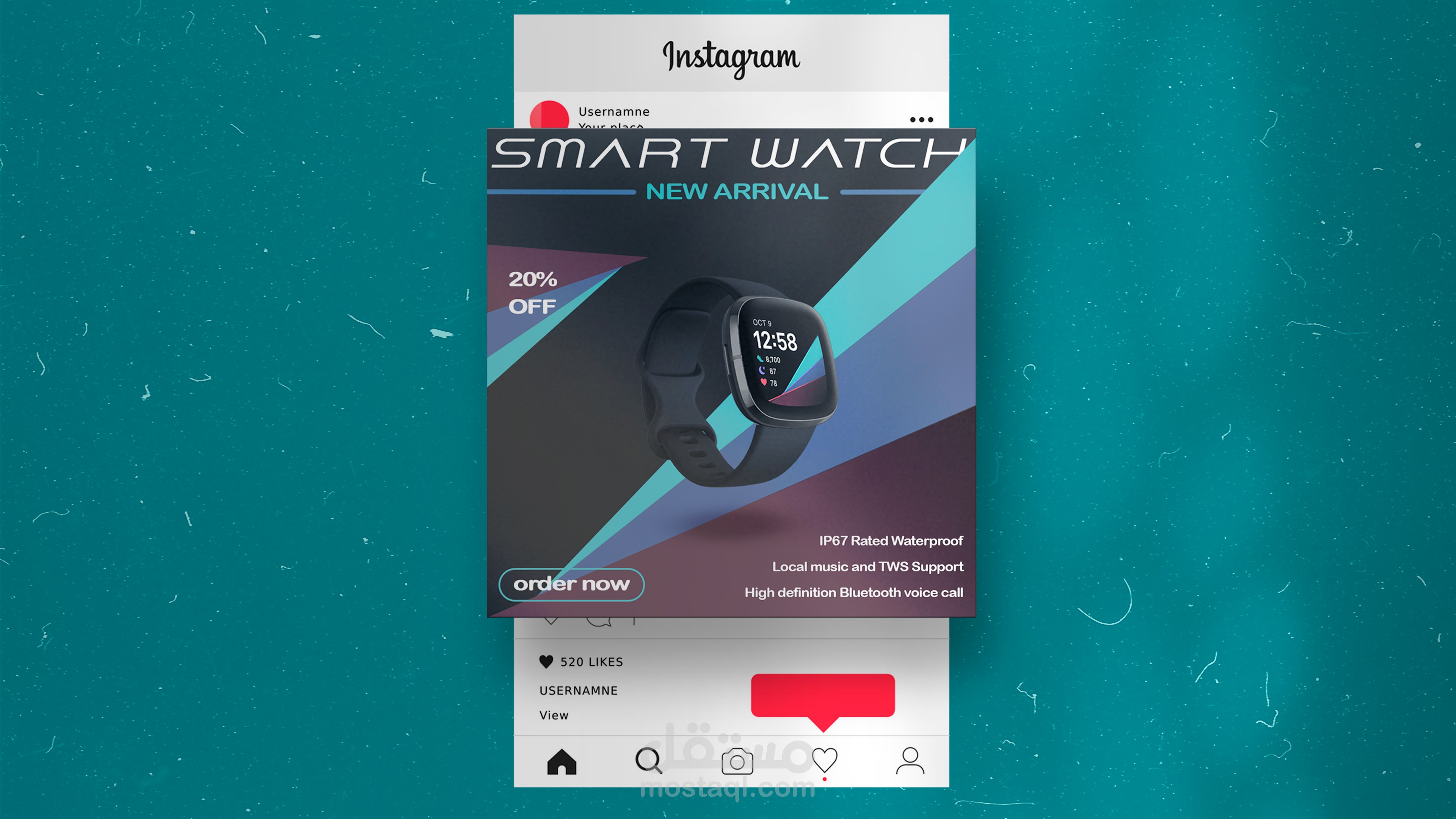 تصميم سوشيال ميديا smart watch
