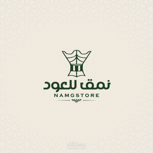تصميم شعار إبداعي متعدد النسخ لمشروع نمق للعود