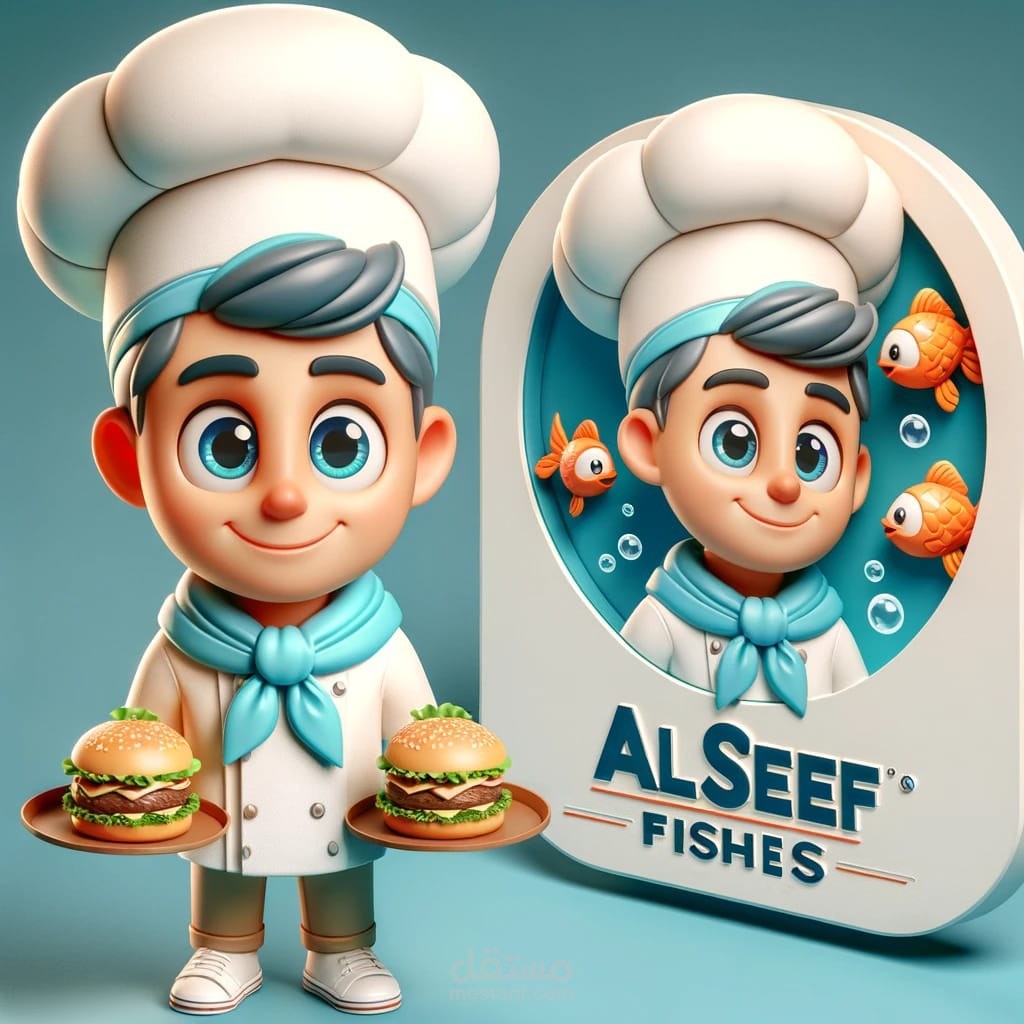 تصميم شخصية كارتونية واعادة تصميم واجهة محل