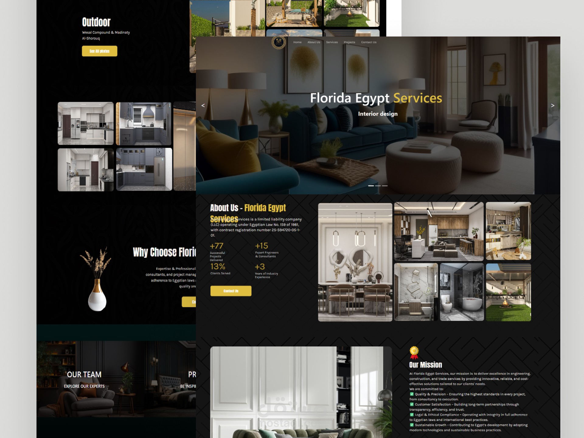 موقع تعريفي | شركة تصميم داخلي ديكورات وتشطيبات