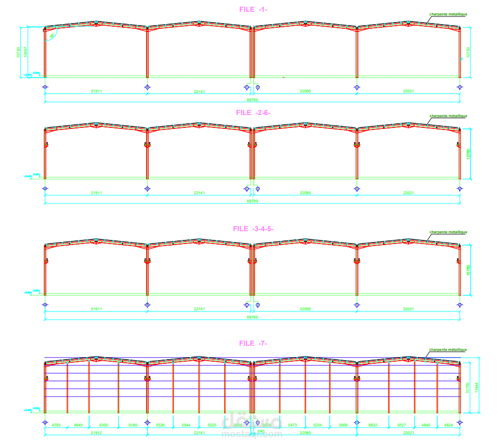 تصميم 4 مخازن بالتركيب المعدني