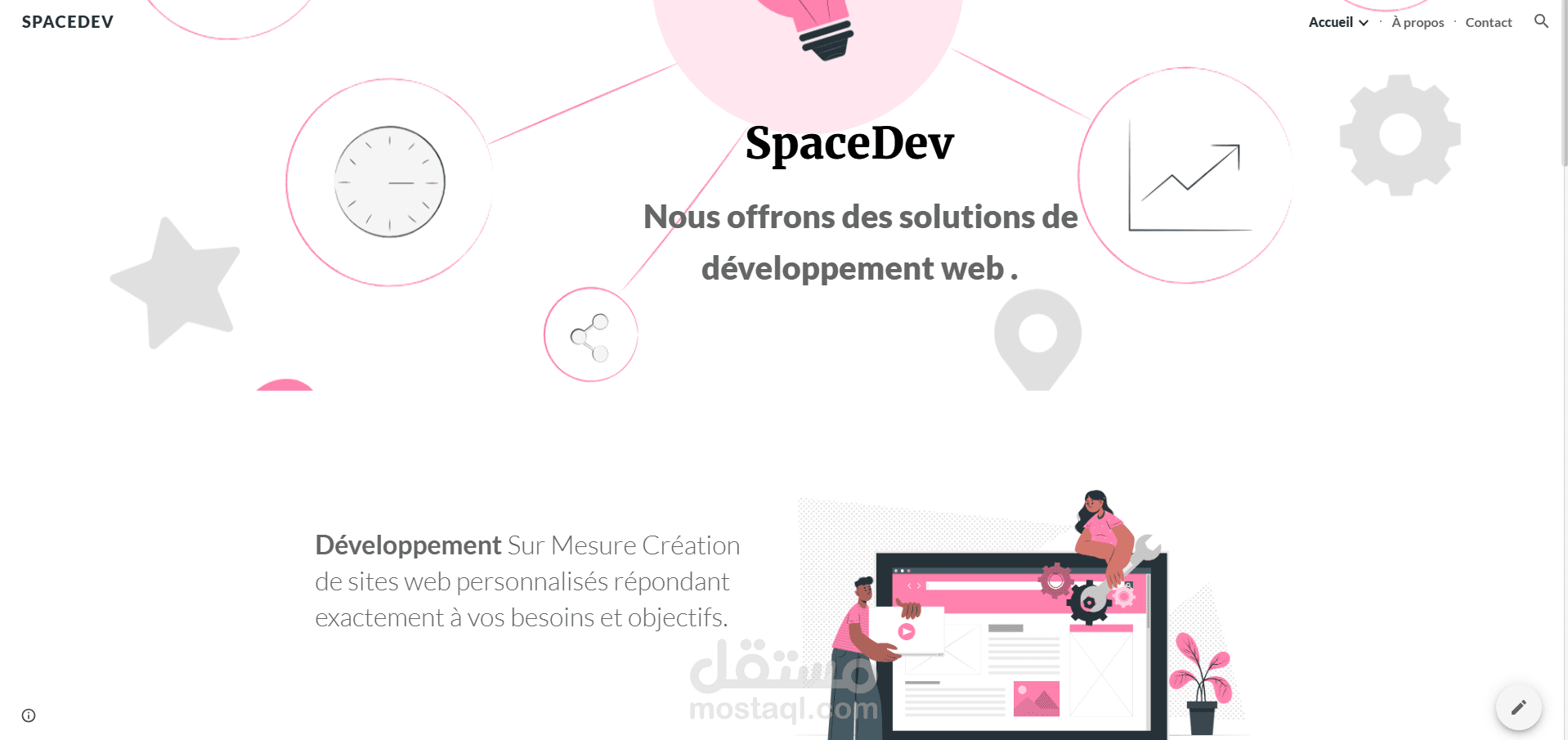 نوع المشروع: تطوير وتصميم موقع ويب تعريفي التقنيات المستخدمة: React.js, Java, PHP, SAP HR, HTML, CSS, JavaScript