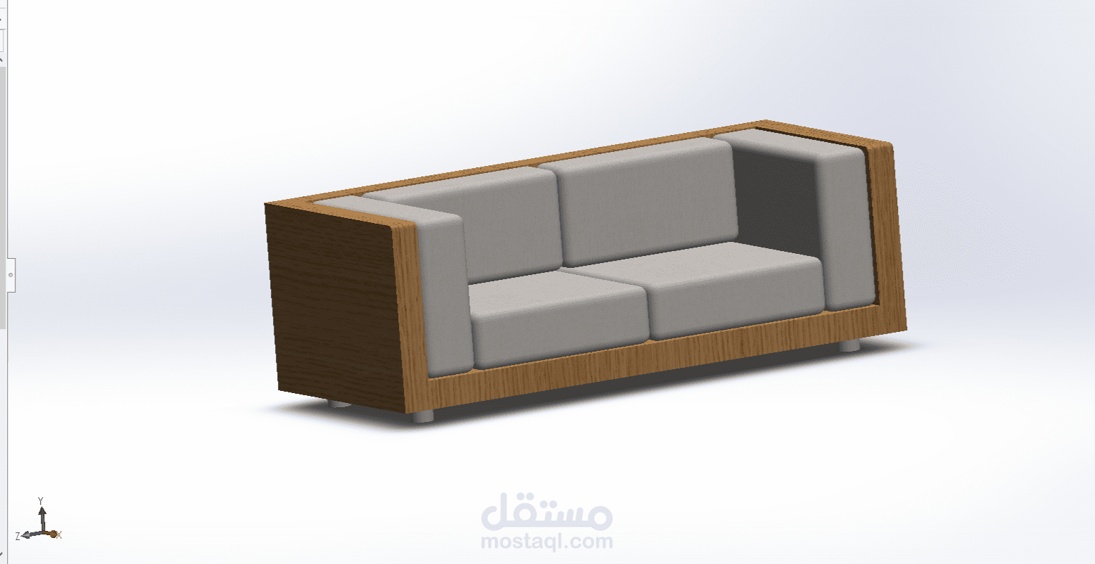 كنبة قمت بعملها على برنامج SolidWorks