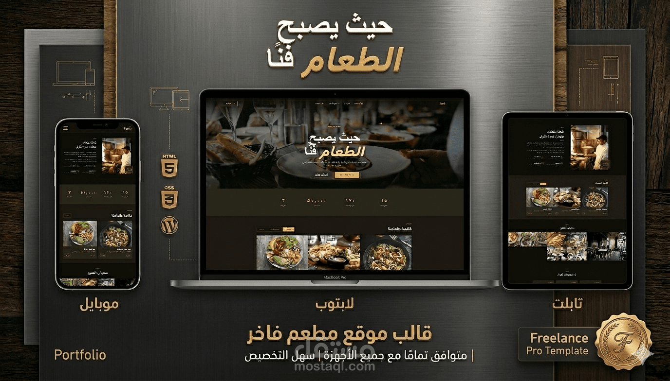 تصميم صفحة هبوط احترافية لمطعم