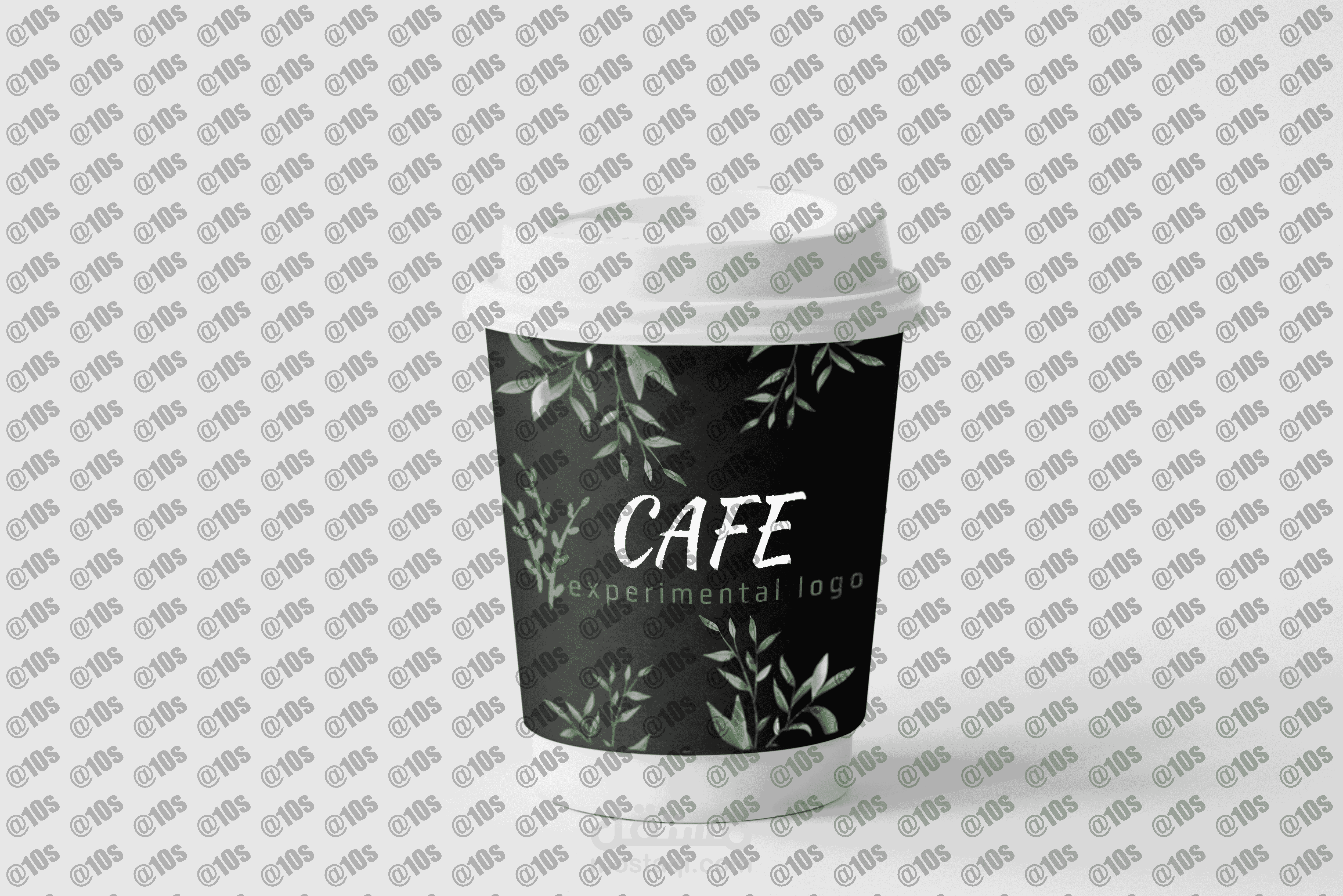 كوب قهوة عليه شعار سهل الطباعة